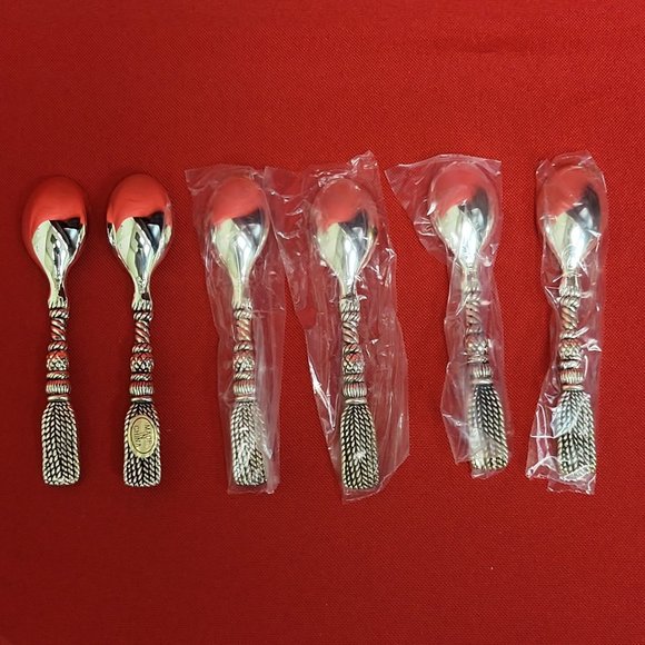 VTG Elegance Tassel Design Tea Spoon Set of 6 - Picture 4 of 10